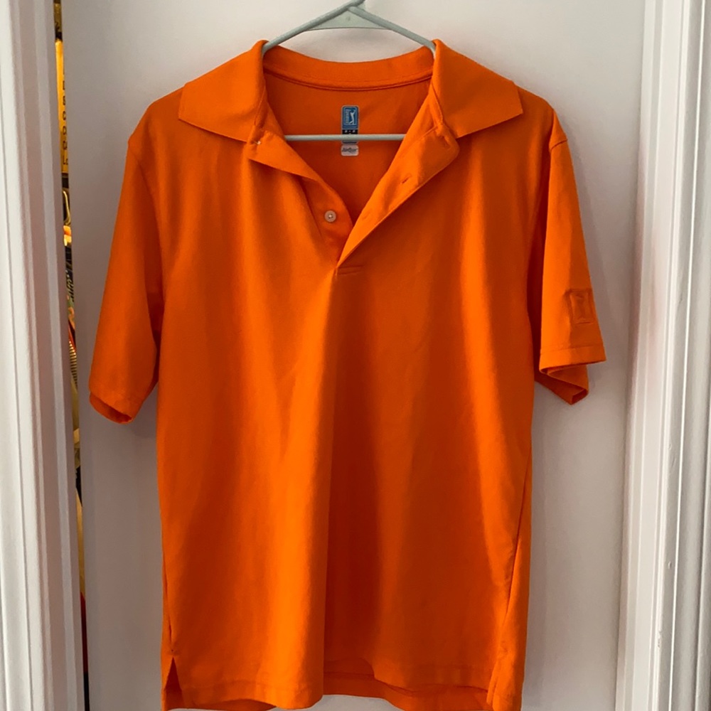 Orange golf polo
